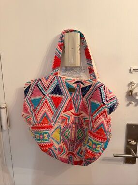 O'Neill Multicolor Geometric Tote - Pink, Blue & Red
